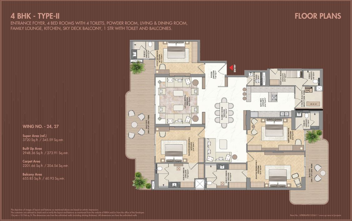 4 BHK Floor Size